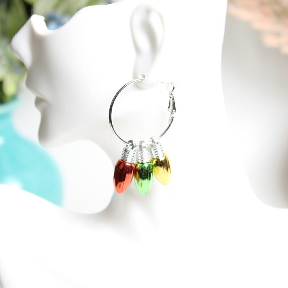 Christmas Light Bulb Earrings, New